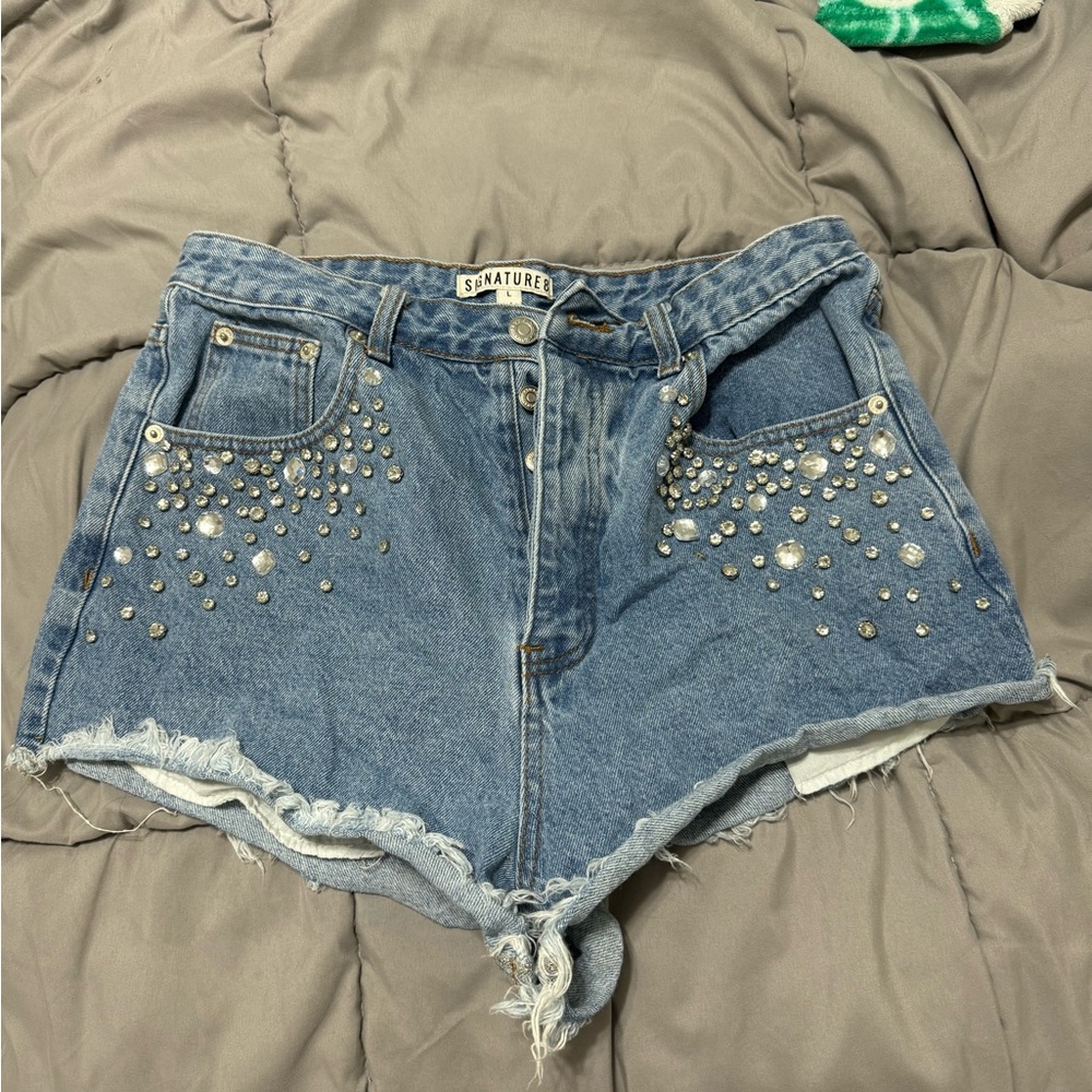 Rhinestone Jean Shorts